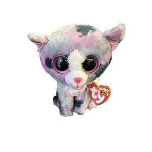 2017 TYSILK BEANIE BABY CAT/KITTEN NAMED "LINDI" MULTICOLOR PLUSH/STUFFED ANIMAL